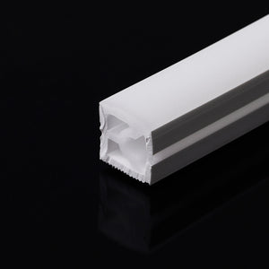 Funda de silicona flexible blanca - Tira LED a neón - 10x10 mm - Curvatura horizontal - Superficie