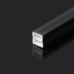 Funda de silicona flexible negra - Tira LED a neón - 10x10 mm - Superficie