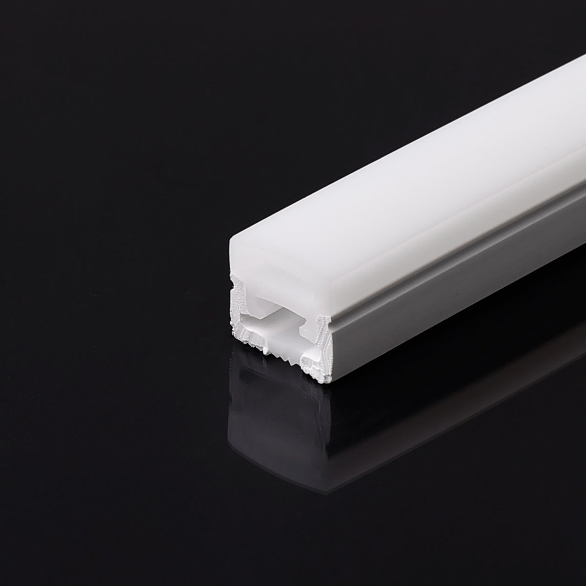 Funda de silicona flexible blanca - Tira LED a neón - 12x12 mm - 3 lados - Superficie