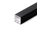 Zwarte flexibele siliconen hoes - Neon LED-strip - 12x12 mm - Oppervlakte 5