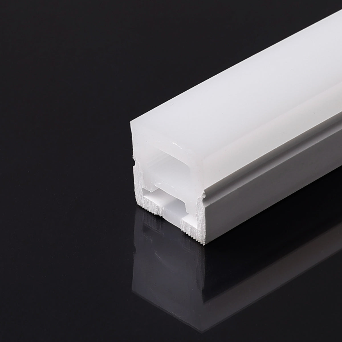 Funda de silicona flexible blanca - Tira LED a neón - 16x16 mm - 3 lados - Superficie