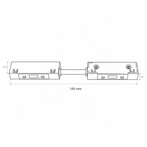 Conector con cable para carril magnético - 10 mm - 48V - Conexión recta o curva (10)