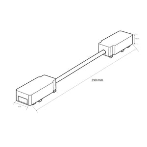 Conector recto con cable largo para carril magnético - 26mm (7)