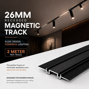 Carril magnético empotrable - 26mm - 2 metros (3)