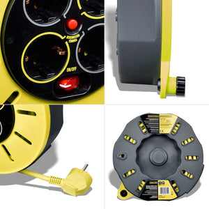 Enrollacables cerrado Pro-XT - 4 tomas - Cable alta visibilidad 3x1,5mm2 - 8m - IP20 - Barcelona Led-Material eléctrico