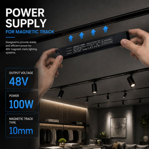 Fuente de alimentación para carril magnético - 10mm - 100W - 48V (3)