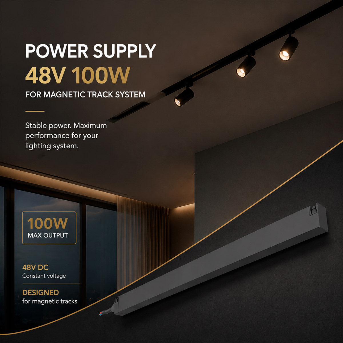 Fuente de alimentación "SMART TUYA" para carril magnético - 10mm/26mm - 100W - 48V (2)