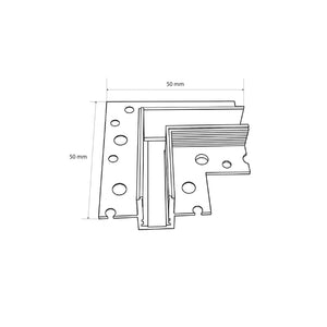 Unión 90 grados horizontal para carril magnético de integración/trimless - 10mm (7)
