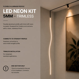 Kit - Perfil flexible de aluminio + neón LED - 5mm - 2 metros (5)