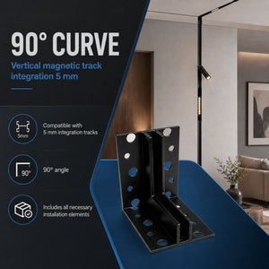 Unión 90 grados vertical para carril magnético de integración/trimless - 5mm - 24V (2)
