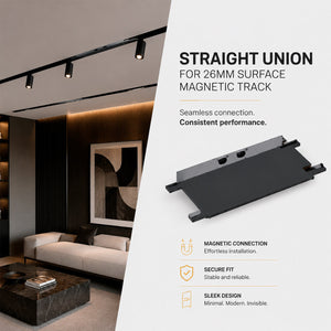 Unión recta para carril magnético de superficie - 26mm (2)