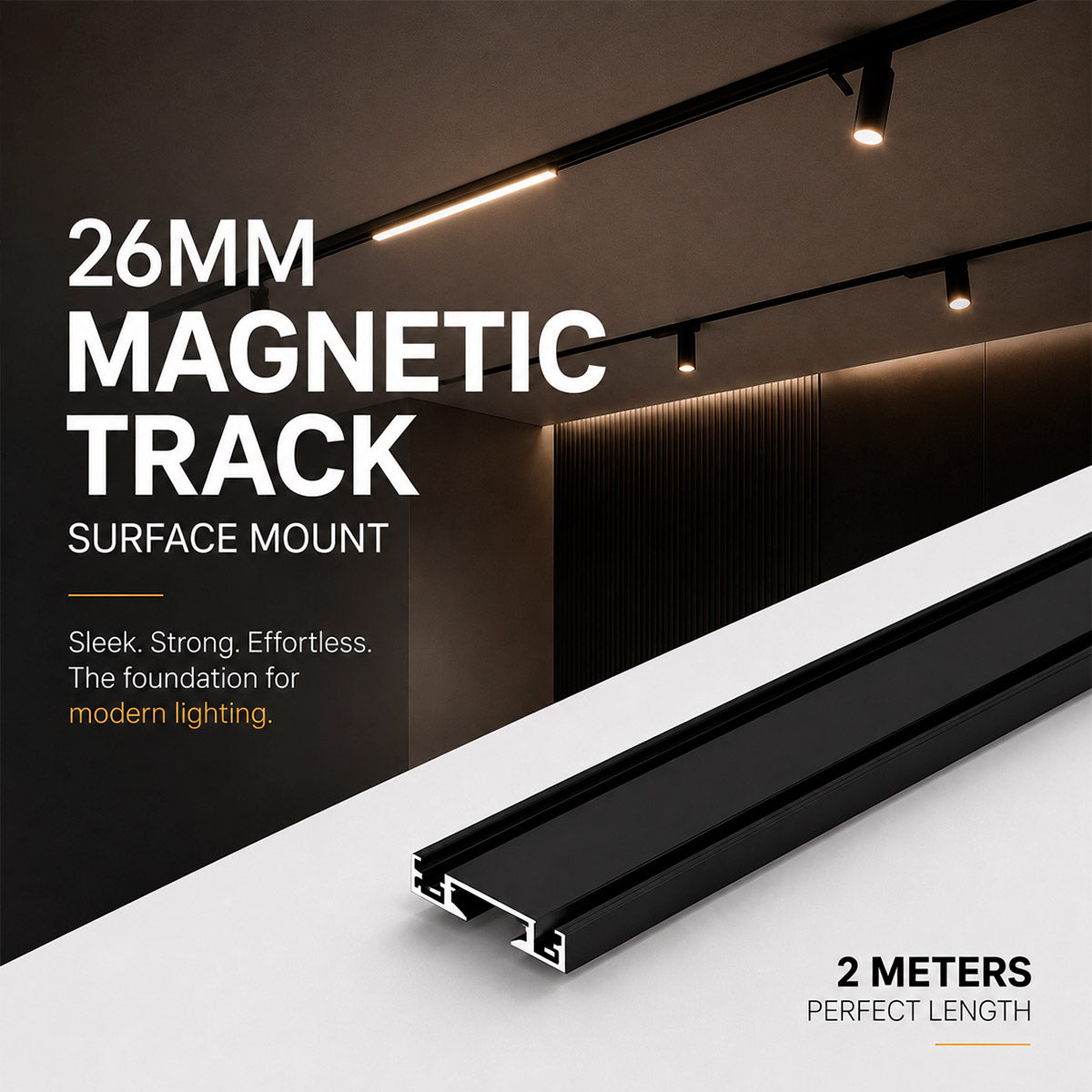 Carril magnético de superficie - 26mm - 2 metros - 48V (2)