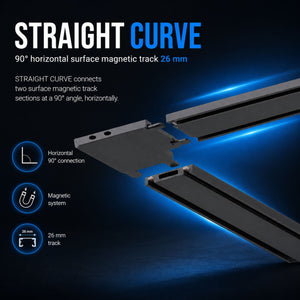 Unión 90 grados horizontal para carril magnético de superficie - 26mm (3)