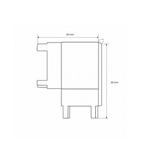 Unión 90 grados horizontal para carril magnético de superficie - 26mm (6)
