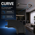 Unión curva 90 grados horizontal para carril magnético de superficie - 26mm 5