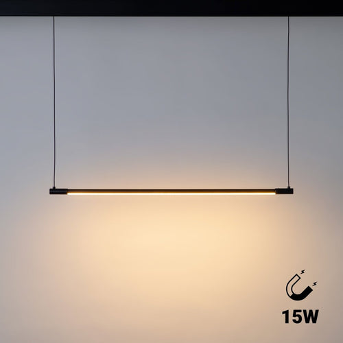 Horizontal LED pendant light for magnetic track - 48V - 15W - 2800K - 80cm