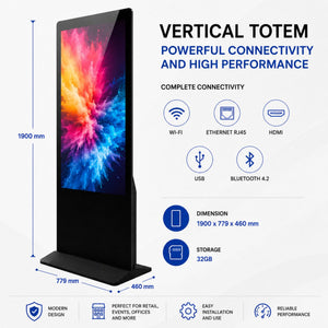 Tótem Publicitario Digital Táctil 55" Full HD - Android 9 - Cartelería Vertical para Interior (9)