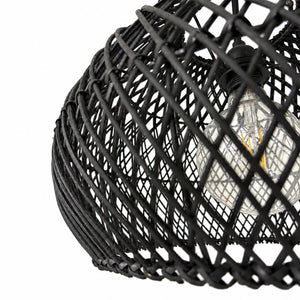 Lámpara colgante de ratán negro "SAORI" - E27 - Ø40 cm (3)