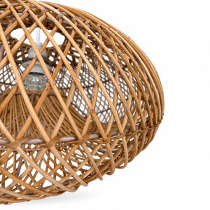 Lámpara colgante de ratán "DUNE" con interruptor y enchufe - E27 - Ø55 cm (26)