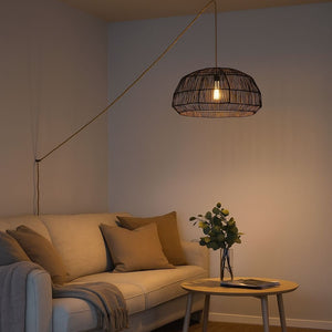 Lámpara colgante de mimbre "ASTRID" - Con interruptor y enchufe - E27 - Barcelona Led-Decoración