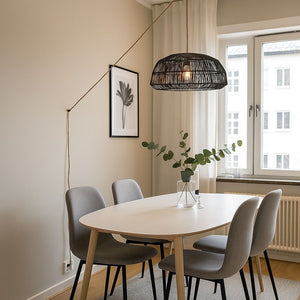 Lámpara colgante de mimbre "ASTRID" - Con interruptor y enchufe - E27 (7)