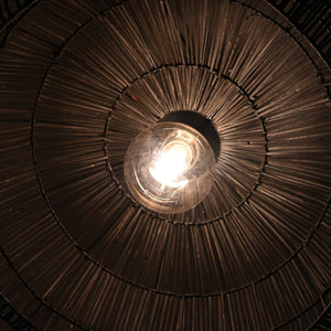 Lámpara colgante de mimbre "ASTRID" - Con interruptor y enchufe - E27 (4)