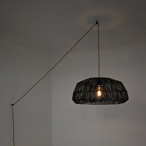 Lámpara colgante de mimbre "ASTRID" - Con interruptor y enchufe - E27 - Barcelona Led-Decoración
