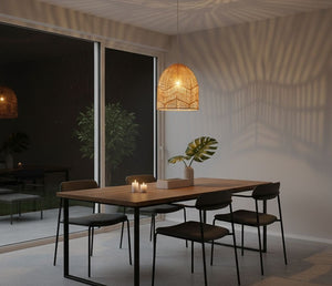 Lámpara colgante de mimbre "NORMA" - Ø35cm - E27 - Barcelona Led-Decoración