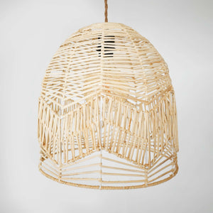 Lámpara colgante de mimbre "NORMA" - Ø35cm - Con interruptor y enchufe - E27 (22)