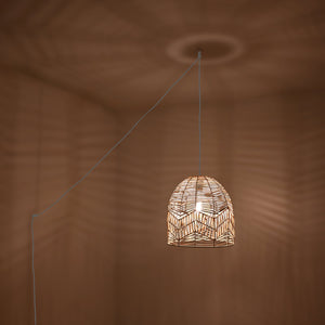 Lámpara colgante de mimbre "NORMA" - Ø35cm - Con interruptor y enchufe - E27 (4)