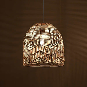 Lámpara colgante de mimbre "NORMA" - Ø35cm - Con interruptor y enchufe - E27 - Barcelona Led-Decoración