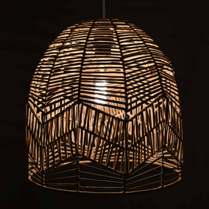 Lámpara colgante de mimbre "NORMA" - Ø35cm - Con interruptor y enchufe - E27 (7)