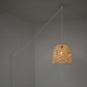 Lámpara colgante de mimbre "NORMA" - Ø35cm - Con interruptor y enchufe - E27 (5)