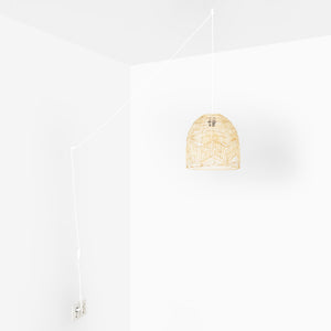 Lámpara colgante de mimbre "NORMA" - Ø35cm - Con interruptor y enchufe - E27