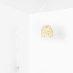 Lámpara colgante de mimbre "NORMA" - Ø35cm - Con interruptor y enchufe - E27 - Barcelona Led-Decoración