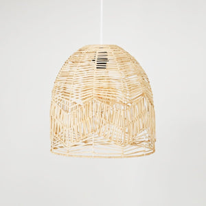 Lámpara colgante de mimbre "NORMA" - Ø35cm - Con interruptor y enchufe - E27 - Barcelona Led-Decoración