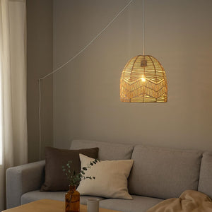 Lámpara colgante de mimbre "NORMA" - Ø35cm - Con interruptor y enchufe - E27 - Barcelona Led-Decoración