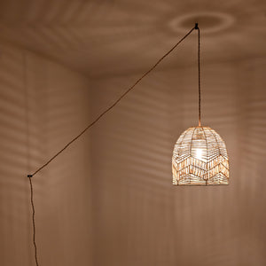 Lámpara colgante de mimbre "NORMA" - Ø35cm - Con interruptor y enchufe - E27 (26)