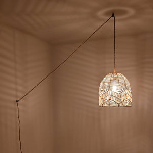Lámpara colgante de mimbre "NORMA" - Ø35cm - Con interruptor y enchufe - E27 - Barcelona Led-Decoración