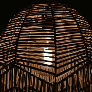Lámpara colgante de mimbre "NORMA" - Ø35cm - Con interruptor y enchufe - E27 - Barcelona Led-Decoración