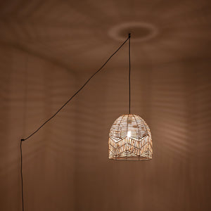 Lámpara colgante de mimbre "NORMA" - Ø35cm - Con interruptor y enchufe - E27 (12)