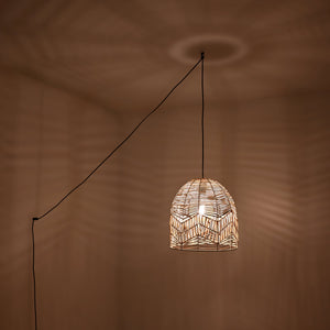 Lámpara colgante de mimbre "NORMA" - Ø35cm - Con interruptor y enchufe - E27 (12)