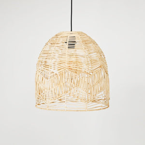 Lámpara colgante de mimbre "NORMA" - Ø35cm - Con interruptor y enchufe - E27 - Barcelona Led-Decoración