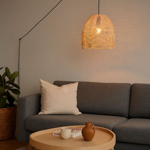 Lámpara colgante de mimbre "NORMA" - Ø35cm - Con interruptor y enchufe - E27 (11)