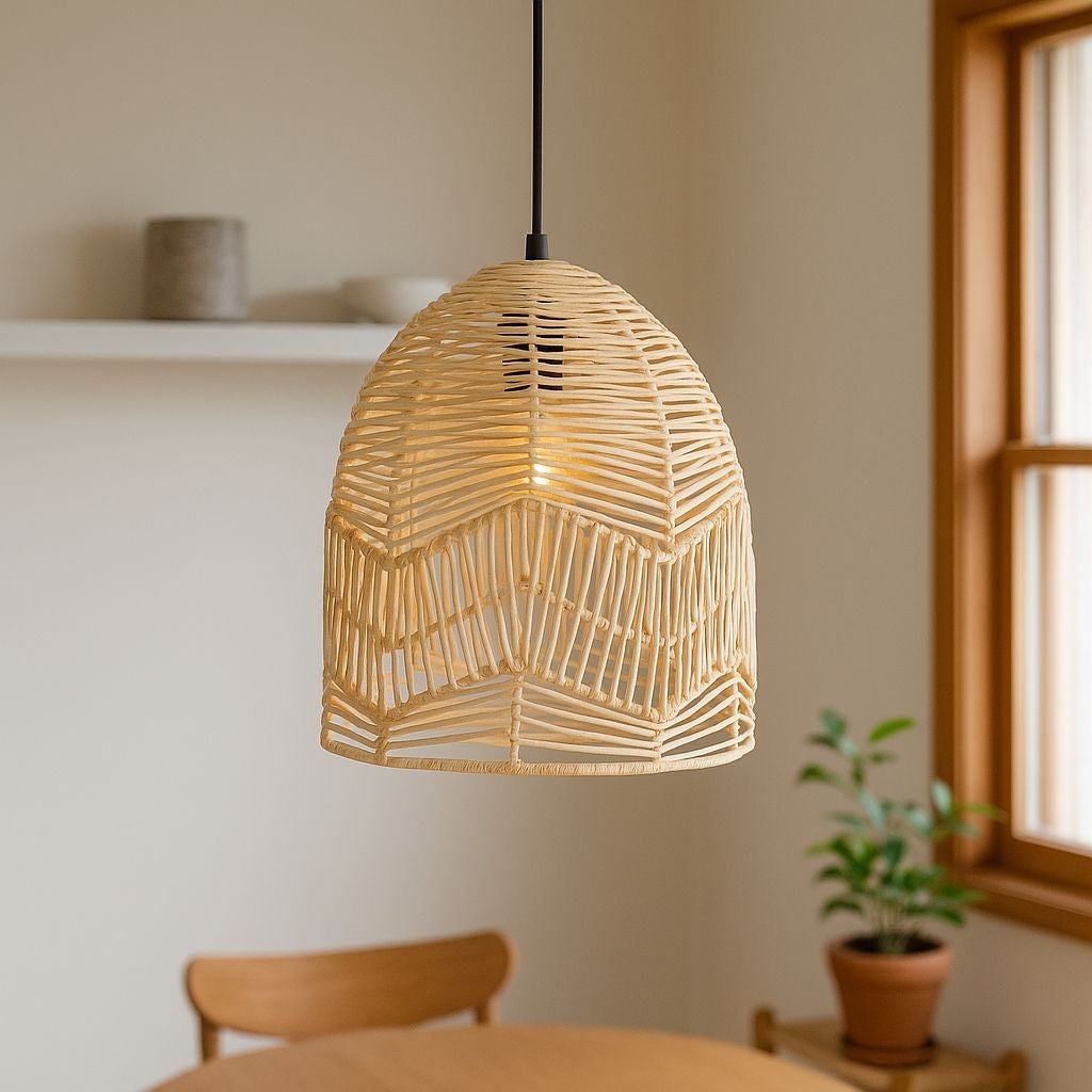 Lámpara colgante de mimbre "NORMA" - Ø35cm - E27 (1)