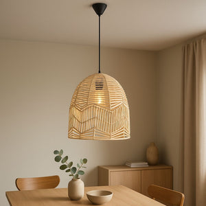 Lámpara colgante de mimbre "NORMA" - Ø35cm - E27 (2)