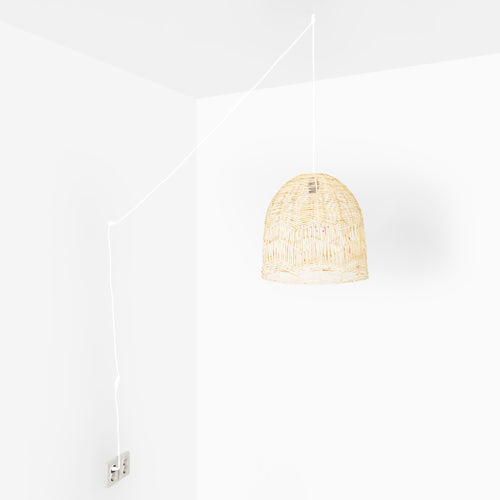 Suspension en osier « NORMA » - Ø 45 cm - Avec interrupteur et prise - E27