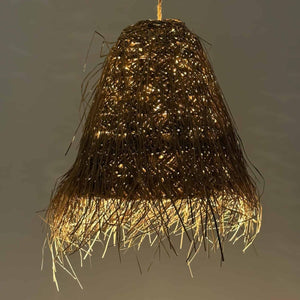 Lámpara colgante de mimbre "GUSS" - Con interruptor y enchufe - E27 - Barcelona Led-Decoración