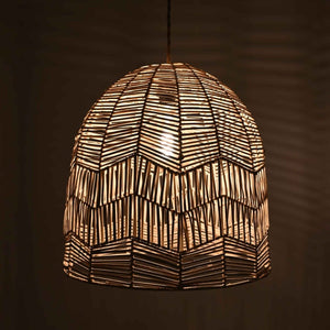 Lámpara colgante de mimbre "NORMA" - Ø45cm - Con interruptor y enchufe - E27 - Barcelona Led-Decoración
