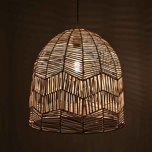 Lámpara colgante de mimbre "NORMA" - Ø45cm - Con interruptor y enchufe - E27 (9)